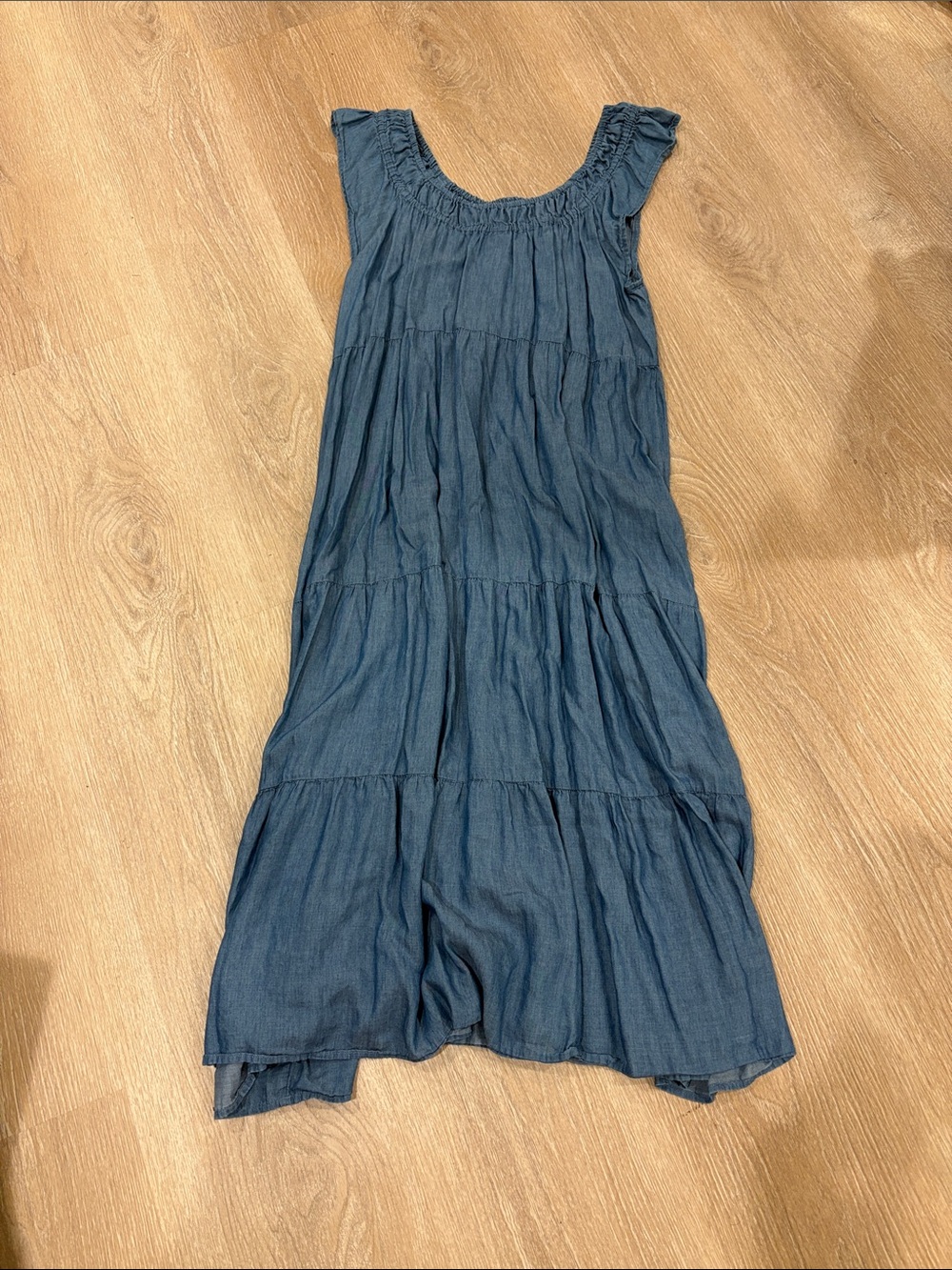 LOFT Blue Tiered Sleeveless Maxi Dress M Good